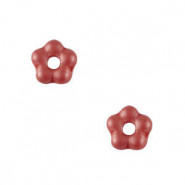 Tschechische Glasperlen Blume 5mm - Alabaster Warm red 02010-29360
